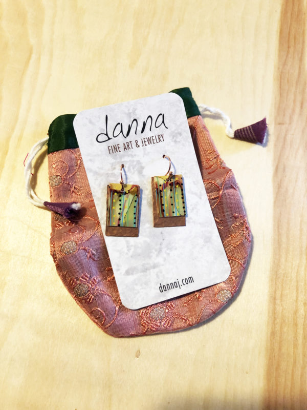 Danna Phalen Alcohol Ink Art Copper Earrings