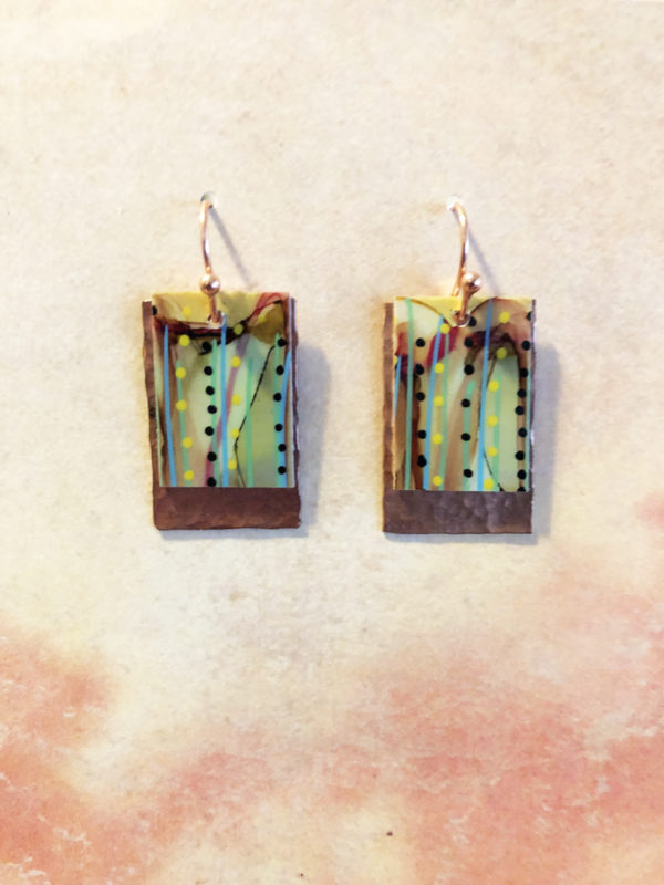 Danna Phalen Alcohol Ink Art Copper Earrings