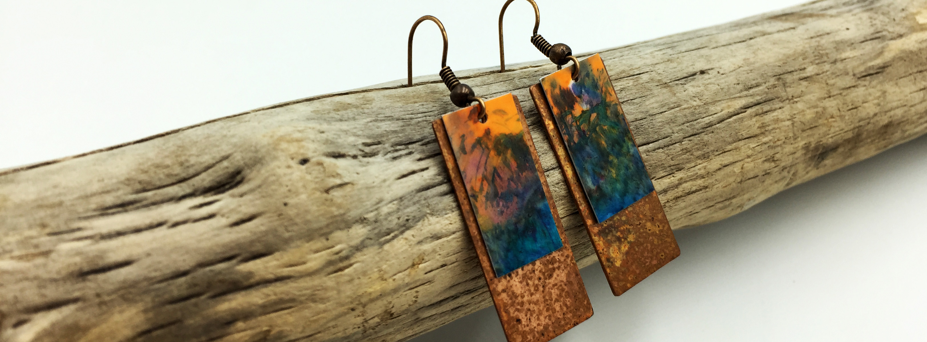 Danna Phalen Alcohol Ink and Metal Earrings